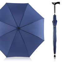 SJY Elderly Non-Slip Crutches Umbrella Multifunction Windproof Thicken Umbrella Mountaineering is Durable Crutch Long Handle Umbrella Men's and Women Crutches Umbrella,Blue