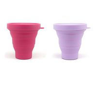 Dandelion Cup Sanitation Container to Clean Menstrual Cup, Set of 2 - Raspberry and Amethyst