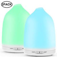 2PACK Essential Oil Diffuser, Avaspot 120ml Portable Ultrasonic Aroma Diffuser, Cool Mist Humidifier, 7 LED Colors Waterless Auto-off and Adjustable Mist Mode for Home, Office, Christmas