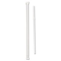 SOLO Cup Company Wrapped Jumbo Flexible Straws, Polypropylene, 7 5/8 inch Long, White, 400/Pack