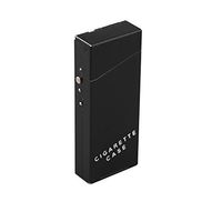 Slim Metal Cigarette Case for Women with 20 Cigarettes Cigarette Holder (Black)