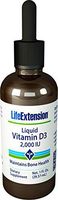 Life Extension Liquid Vitamin D3 Unflavored liquid vitamin D3 helps maintain bone health 2,000 IU, 1 fl. oz. (29.57 ml)