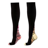 Compression Socks Women 2 Pairs Knee High Stocking Stretchable 15-25 mmHG