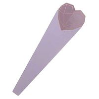Heart Flower Wrapping Paper Bouquet Packaging Bag Diamond Shape Floral Art Flower Sleeves for Single Rose, 20 Pcs Purple