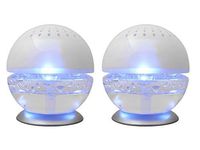 EcoGecko 2 Units Little Squirt Glowing Water, Air Revitalizer, Air Freshener, Room Aromatizer, Aromatherapy, Aroma and Essential Oil Diffuser with 10ML Lavender Oil, White