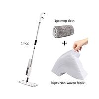 Spray Mop with Spin Match Mop Nozzle and Non Woven Fabric Steam Floor Mop for Kitchen Floor Cleaning Tools,30 Non-Woven Fabrics
