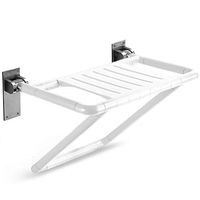 Li Wei Shop Shower seat Folding Stool Bathroom Wall Stool Foldable Reinforced Stainless Steel Tube Folding seat Disabled Safety Shower Stool (Color : White, Size : 6545cm)