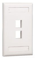 Panduit NK2FIWY 1-Gang 2-Port Faceplate with Label, Off White