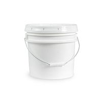 3.5 Gallon Janitorial White Plastic Bucket with Lid - Durable All Purpose Sanitation Supplies Pail - Multi-Purpose Industrial Buckets (Pack of 12)
