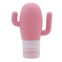 LALANG Cactus Recharge Bottles Hook Bottle Travel Containers Soft Silicone Travel Containers Squeezable Bottles (Pink)