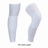 EGO Fitne Compression Shin Sleeve With Protective Honeycomb Hexpad knee Pad for Soccer, Basketball, Football, Cycling and All Types Of Sports. Single (WHITE, MEDIUM)