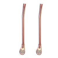 HP95 Pack of 2 Stainless Steel Yerba Mate Tea Gourd Bombilla Straws - Reusable Filtered Bent Drinking Straw with Spoons (Rose Gold)