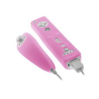 Pink Soft Silicone Skin Case Cover for Nintendo Wii Remote and Nunchuck Controller