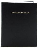 BookFactory Black Engineering Notebook - 240 Pages (.25" Grid Format), 8" x 10", Black Cover, Smyth Sewn Hardbound (LIRPE-240-SGR-A-LKT4)