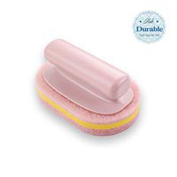 Rando Handle Sponge Brush Household Cleaning for Kitchen Bathroom Tile Shower Bathtub Scrubber Scouring Brush 1PC (Pink)