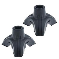 Fityle 2X Black Durable Tripod Rubber Tips Bases for Elderly Senior Cane Walking Stick Crutches 16mm 5/8 inch