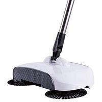 Cyt Hand Push Broom Dustpan Sweeper Household Combined Vacuuming Non-Electric Adjustable Length (color : White)