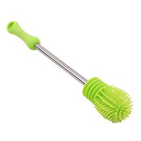 UNKE Silicone Bottle Cleaning Brush With Long Stainless Steel Handle, Scratch-Free Cleaning Tool For Water Bottles, Baby Bottles, Long Or Narrow Necked Bottles,Green