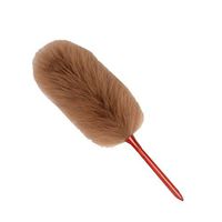 Hand Duster Cleaning Duster High Ceiling Duster with Wooden Handle Brown