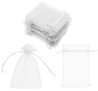 50Pcs Resealable Transparent Drawstring Gauze Bags Rope Bag for Packaging Storage Cookies Candies Snacks Bakery Jewelry Wrap Tote Gifts Xmas Treat Party (White, 6"x7.8" (15x20cm))