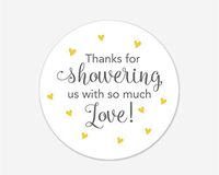 36ct, Baby Shower Or Bridal Shower Stickers, Thanks for Showering us, Sprinkle Shower Stickers (#682-1-YL)