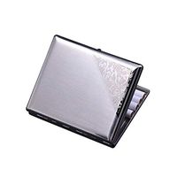 CHENTAOCS Stainless Steel Cigarette Case, Carved 16 Creative Light Men's Ultra-Thin Metal Genuine Smoking, Birthday Gift Products (Color : Silver)