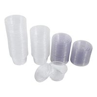 Sauce Cup, Sauce Cup, Asixx 4 Sizes 50Pcs Disposable Plastic Clear Sauce Chutney Cups Boxes With Lid Food Takeaway Hot for Using Restaurants, Delis, Home (4oz)