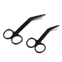 LAJA IMPORTS 2 Pcs Lister Bandage Scissors 3.5"+4.5" Black Color EMT Shears Scissors Instruments