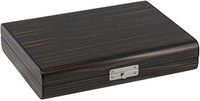 Visol Timber Ebony Wood Travel Cigar Humidor with Humidifier with Free Laser Engraved Metal Plate (Vine Monogram)