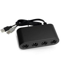 GameCube Controller Adapter Super Smash Bros GameCube Adapter for Wii U, Switch (No Driver Need) 4 Port Black GameCube Adapter