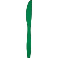 Club Pack of 288 Emerald Green Premium Heavy-Duty Plastic Party Knives