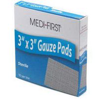 Medi-First Sterile Gauze Pad, 3" x 3", 10/Box, 61212, (Pack of 30) (61212)