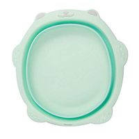 PER Baby Foldable Basin Lovely Bear Shape Collapsible Travelling Wash Basin for Kids Toddlers-Blue