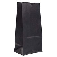 JAM PAPER 100% Recycled Snack/Lunch Bags - Medium (5 x 9 3/4 x 3) - Black Kraft Grocery Bags - 25/Pack