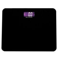 Otimo Precision Digital Bathroom Scale with Easy-to-Read Lighted Display and Sleek Tempered Glass Platform with Smart Step-On Technology - 400 Pounds - Elegant Black