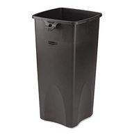 Rubbermaid 356988BK Untouchable Waste Container, Square, Plastic, 23gal, Black