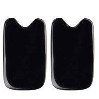 HEALIFTY 2Pcs Natural Horn Scraping Plate Scraping Therapy Chinese Traditional Acupuncture Massager Board Skin Care Board Face Body Tool