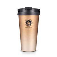 YUEBAOBEI Insulated Vacuum Travel Mug Leakproof,Food Grade Stainless Steel Coffee Flask,Insulation Double Wall Water Bottle,Fashion Travel Tumbler Stainless Steel [500 Ml]