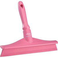 Vikan 71251 Rubber Polypropylene Frame Bench Single Blade Squeegee, 10", Pink