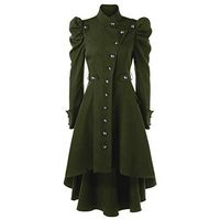 Sttech1 Women Vintage Steampunk Windbreaker Long Coat Gothic Overcoat Ladies Retro Jacket Woolen Coat Fit for Party