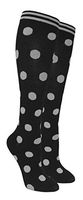FineFit Unisex Compression Socks - Black/Grey Polka Dots , Large / X-Large