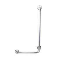 CSI Bathware BAR-VL18-TW-125-PN Series L-shaped Vertical Angle Bathroon Safety Bar, Silver