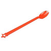 Kungfu Alien Disposable Long Handle Plastic Spoons for Ice Cream Spoons Red（100 Count）