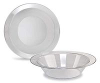 " OCCASIONS" 60 Bowls Pack, Heavyweight Wedding Party Disposable Plastic Bowls (14oz Soup Bowl, Clear)