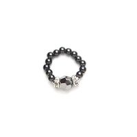 Black and Crystal Magnetrim Stretch Ring (XS: 5-6)