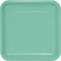 Club Pack of 180 Fresh Mint Green Premium Durable Paper Square Dinner Plates 9"