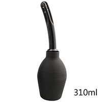 Richingfu Anal Curved Bulb Enema Spherical Vaginal Irrigator for Women’s or Man’s Health (black-310ml)
