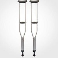 Disabled Walking Stick, Underarm Aluminum Alloy Thickened Foot Pad Telescopic Rehabilitation Equipment, Suitable for Elderly Young People and People with Reduced Mobility,Large