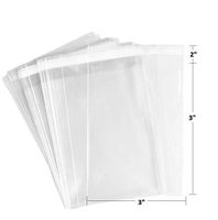 200 Pack Clear Resealable Cellophane Bags - Thick 2 MIL Glossy Self Seal Cello Bag for Gifts, Food, Soap, Candles and Bakery Goods (3" X 3" - 200 Pack)