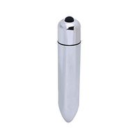 Jesse Vibrator Massager Egg for Adult Women Female, Single Modes Mini Bullet, 3.74 inches / 9.5 cm, Plastic Cordless Flirting Sexy Toy (Silver)